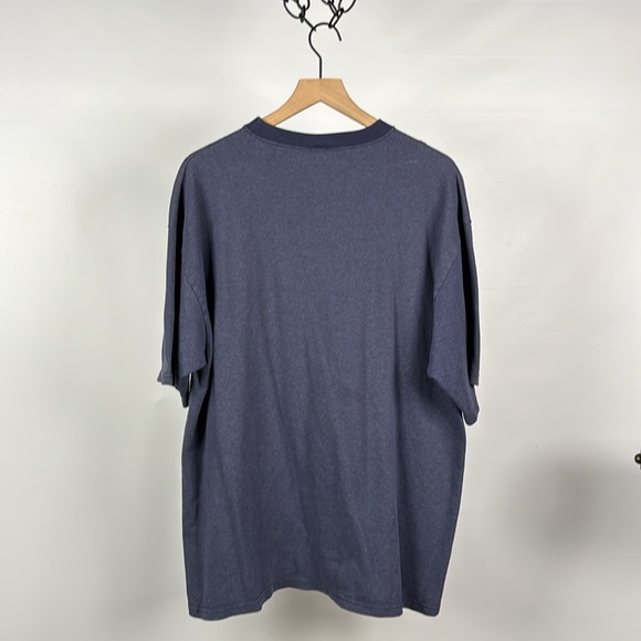 Vintage 90s STARTER Heavyweight Textured Navy Blue T-Shirt - XXL - Picture 6 of 10